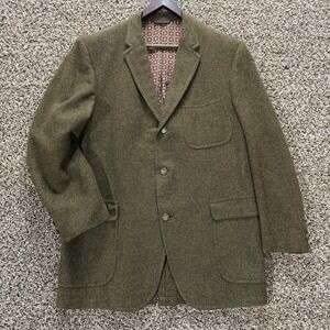 Vintage Stanley Blacker for Keefe Olive Blazer Sport Coat Mens 40R/42R Retro 70s